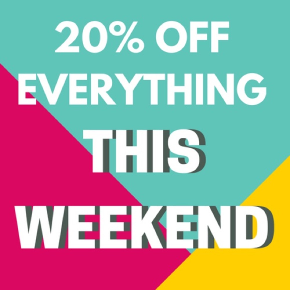 20% off everything in closet this weekend only